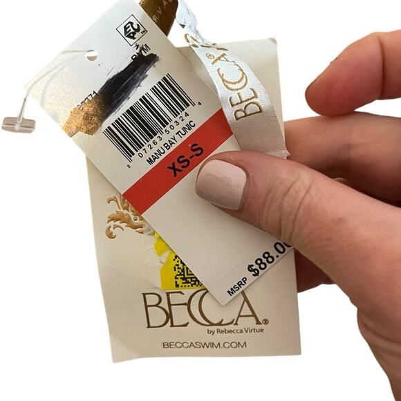 Becca Swim Manu Bay Tunic Cover-Up Size XS-S Pink Orange Retail $88 - Picture 5 of 5